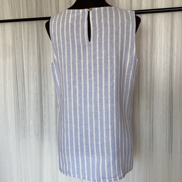 Ellen Tracy women’s 100% linen, stripes, sleeveless tank top! Summer vibes! Med. - Picture 5 of 17